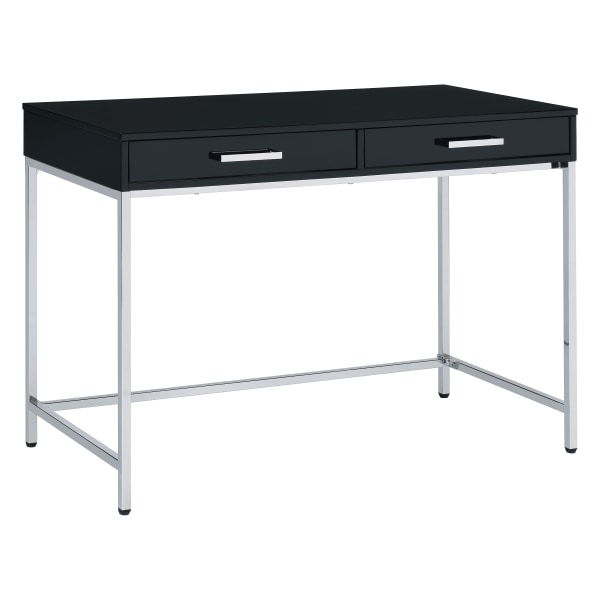 Office Star Alios 42W Desk, Black/Chrome - ALS47C-BLK - Furniture Upgrade your home office with an Office Star Alios sku ALS47C-BLK