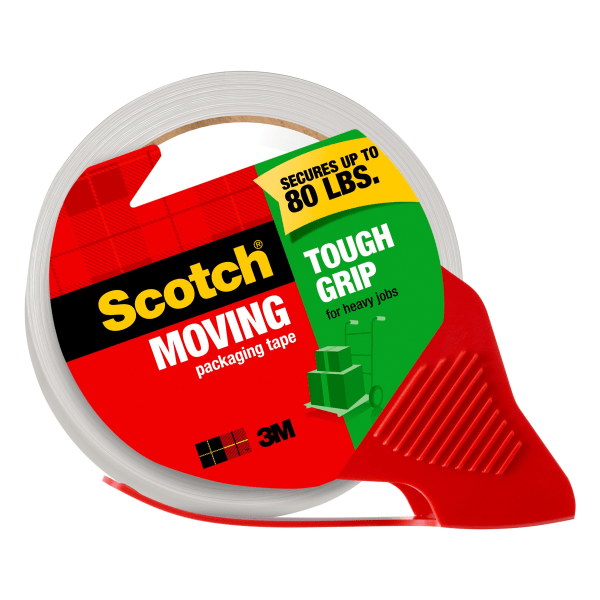 Scotch® Tough Grip Moving Packing Tape, 1.88" x 38.2 Yd., Clear