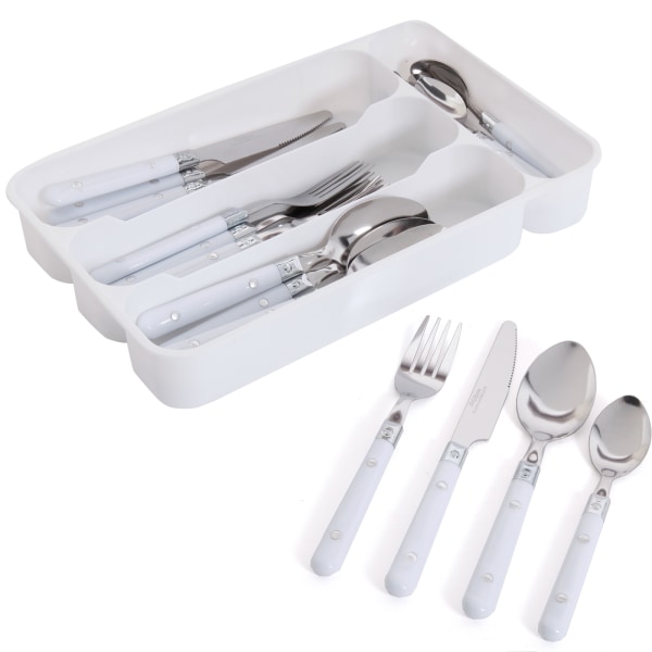 UPC 085081885111 product image for Gibson Casual Living 24-Piece Flatware Set, White | upcitemdb.com