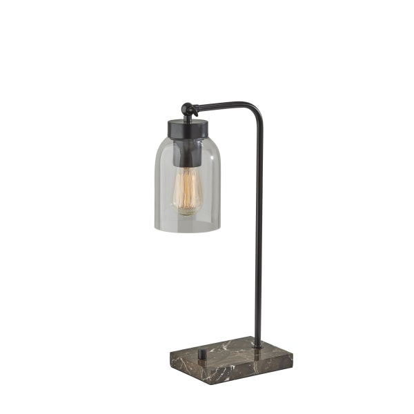 Adesso® Bristol Desk Lamp, 19""H, Brown Base/Clear Shade -  4288-01