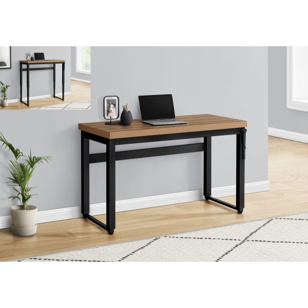 Photos - Office Desk Monarch Specialties Watts 48"W Adjustable-Height Computer Desk, Light Reclaimed Wood/Black I 7677