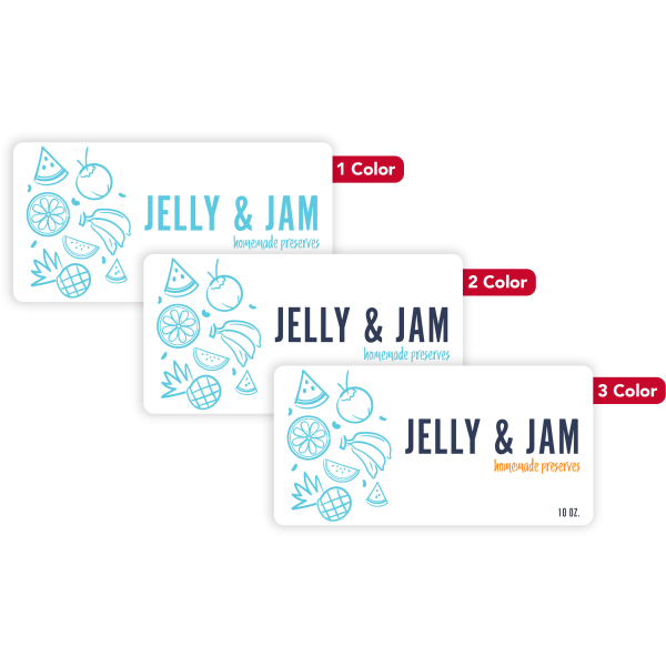 1, 2 Or 3 Color Custom Printed Labels And Stickers, Rectangle, 2" x 4", Box Of 250