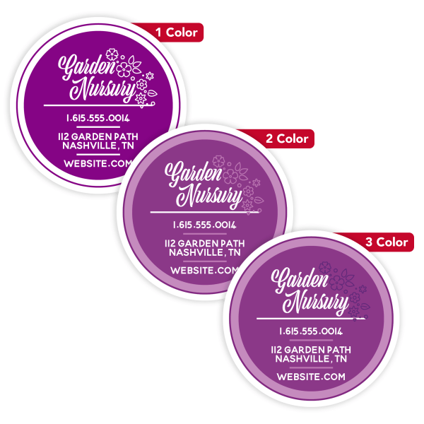 1, 2 Or 3 Color Custom Printed Labels And Stickers, Round/Circle, 3", Box Of 250