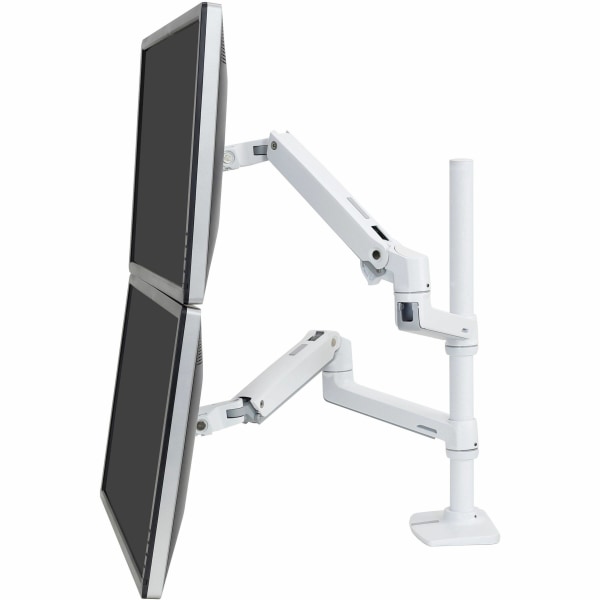 Ergotron Desk Mount for Monitor - White - 2 Display(s) Supported - 40" Screen Support - 40 lb Load Capacity - 75 x 75, 100 x 100