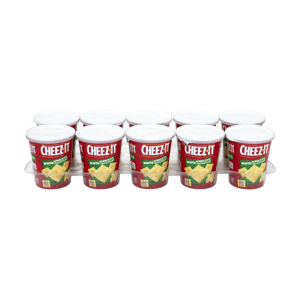 UPC 024100704958 product image for Cheez-It White Cheddar Baked Snack Cracker On-The-Cups, 2.2 Oz, Box Of 10 Cups | upcitemdb.com