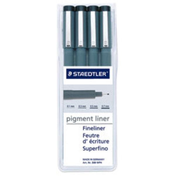 Staedtler® Pigment Liners, Black, Pack Of 4