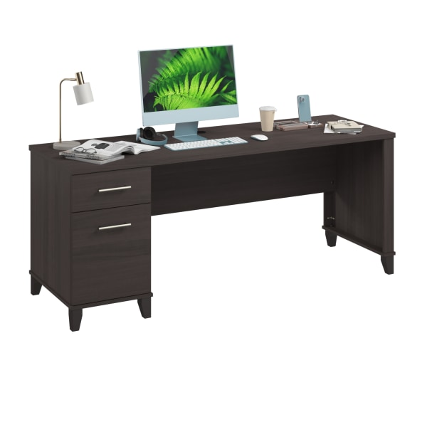 Bush Business Furniture Somerset 72"W Office Computer Desk With Drawers, Storm Gray, Standard Delivery