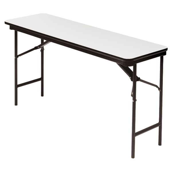 Iceberg Premium Folding Table, Rectangular, 60""W x 18""D, Gray/Charcoal -  55277