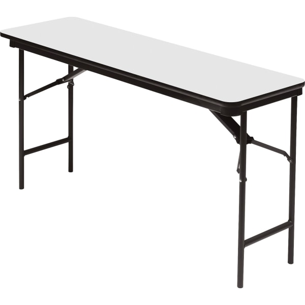 Iceberg Premium Wood Laminate Folding Table, Rectangular, 72""W x 18""D, Gray/Charcoal -  55287