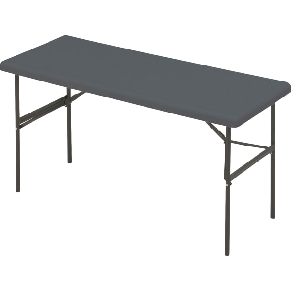 Iceberg IndestrucTable TOO™ 1200-Series Folding Table, 60""W x 24""D, Charcoal Gray -  65377