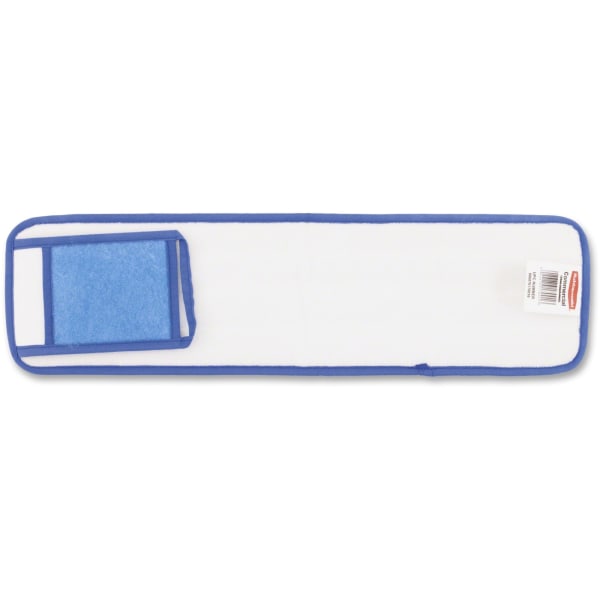 Rubbermaid Commercial HYGEN HYGEN Wet Pad w/Scrubber, Nylon/Polyester Microfiber, 18" Long, Blue -RCPQ415BE