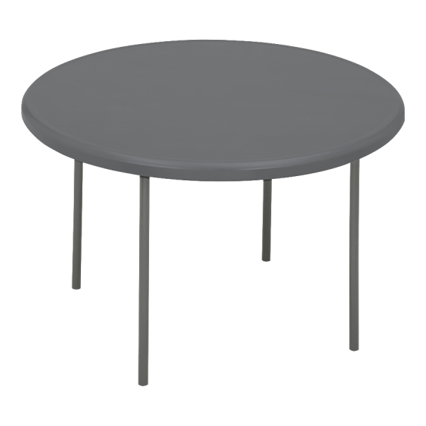 Iceberg Indestruct-Table Too Round Folding Table, 29""H x 48""D, Charcoal/Gray -  65247