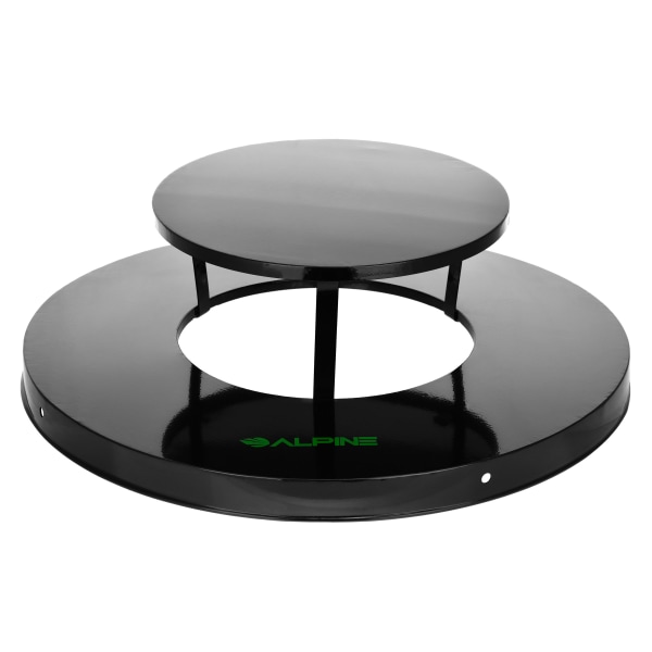 Alpine Rain Bonnet Lid For 38-Gallon Outdoor Metal Waste Receptacle, 7-5/8 x 24-1/4, Black
