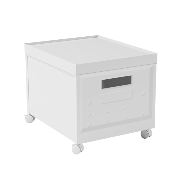 Collapsible Stackable Plastic File Boxes With Wheels And Lids, Letter Size Paper, 13"L x 16-1/4"W x 12-1/2"H, White, Total Qty 2
