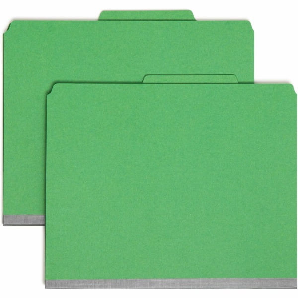 Smead  SMD14063  Pressboard Classification File Folders, 10 / Box, Green