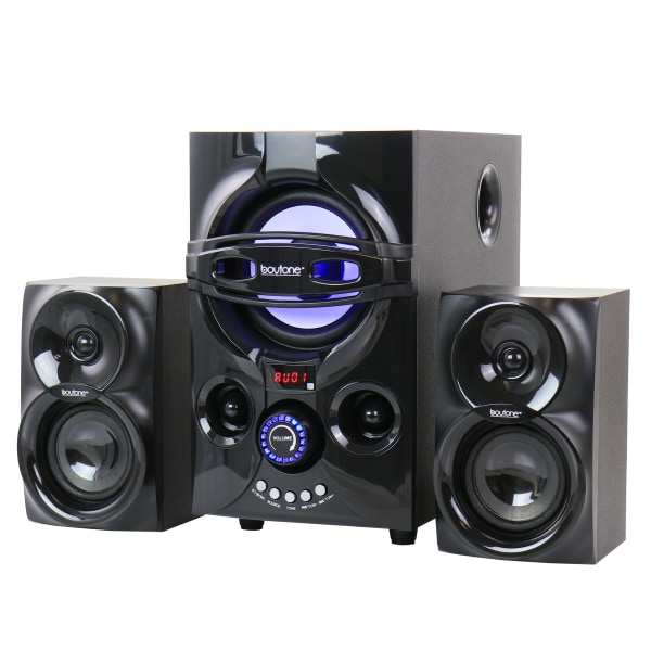 2.1  50-Watt Bluetooth® Powerful Home Theater Speaker System With FM Radio, Black - Boytone 995104881M