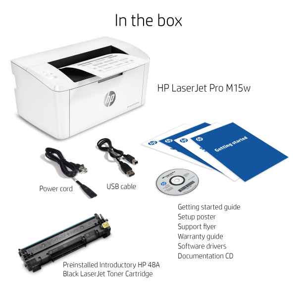 HP LaserJet Pro M15w Wireless Monochrome (Black And White) Laser Printer -  Zerbee