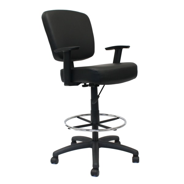 Boss Office Products Bariatric Oversized Faux Leather Drafting Stool, Black (B1681-BK) | Quill