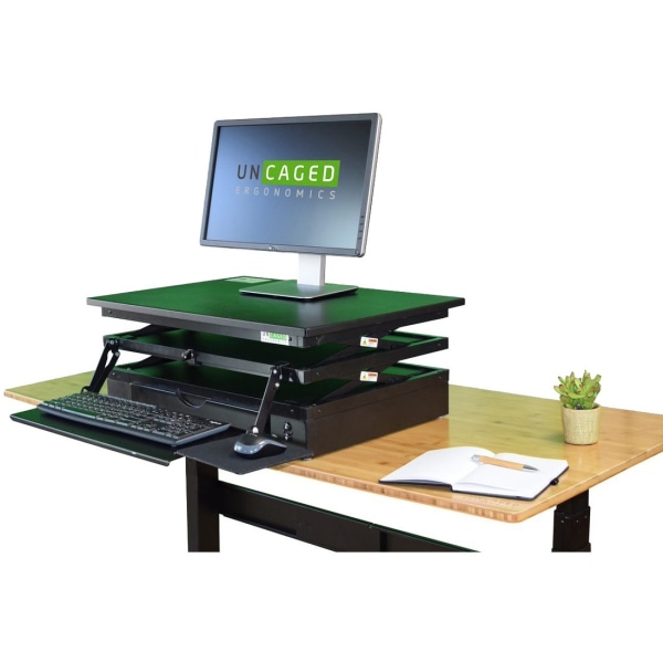 Changedesk Powered Standing Desk Converter With Adjustable Keyboard Tray, Black