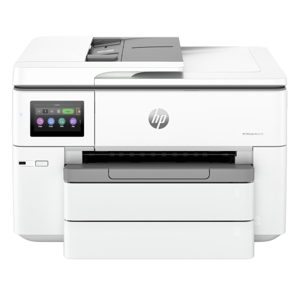 Condition photo showing New/Like New for hp officejet pro 9730 wide format wireless all-in-one color inkjet printer, print, scan, copy, fax, adf, duplex print/scan