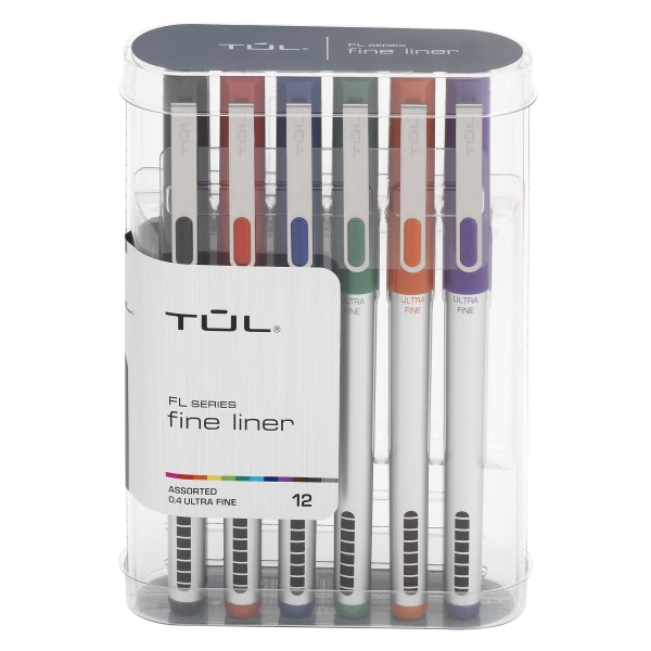 TUL Fine Liner Felt Tip Pen Fine 1.0 mm Silver Barrel Assorted Ink