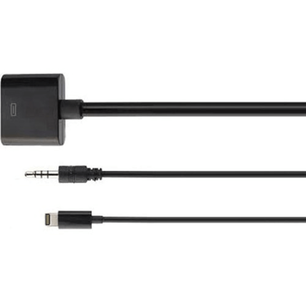 4XEM 30 Pin to 8 Pin Audio Adapter - Apple Dock Connector/Lightning/Mini-phone Audio/Data Transfer Cable for iPhone, iPod, iPad - First End: 1 x Apple