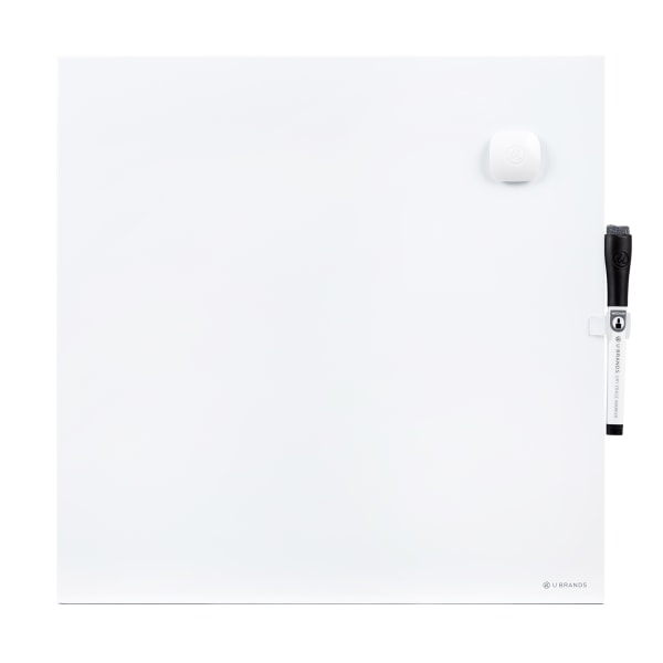 U Brand Unframed Magnetic Dry-Erase Whiteboard, 14 x 14, White