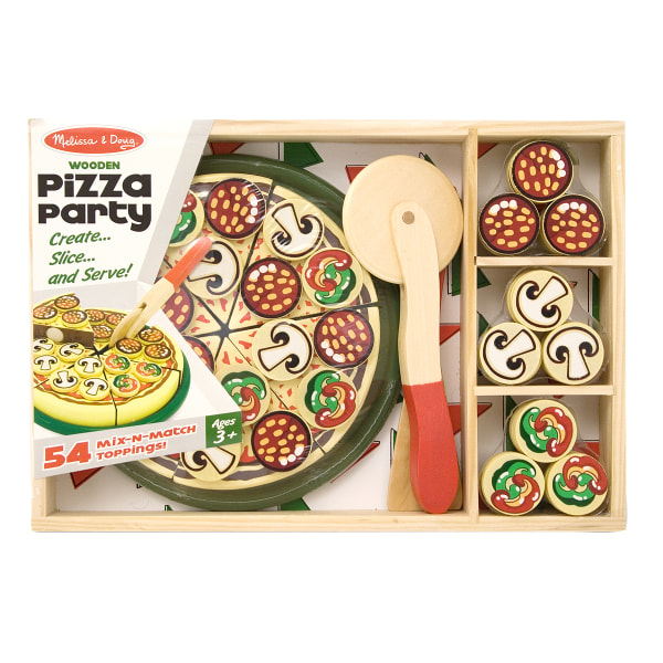 Melissa & Doug 64-Piece Pizza Party Wooden Pizza Set -  167