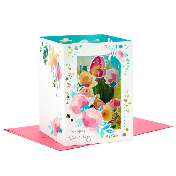 Hallmark Paper Wonder Card, 9-1/2" x 6-9/16", Beautiful Year Butterfly On Flowers
