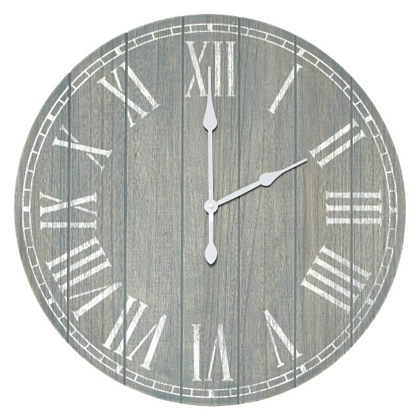 Photos - Wall Clock Elegant Designs Wood Plank Rustic Coastal , 23", Dark Gray Wash HG2003-DGW