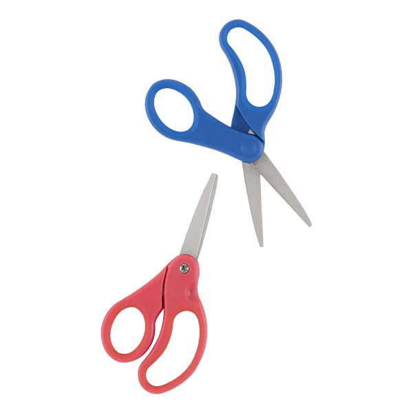 Office Depot® Brand Kids  Scissors  5  Handles  Pointed Tip  Assorted Colors  Pack Of 2 Scissors