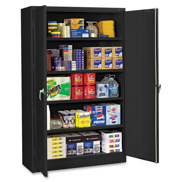 Tennsco® Jumbo Heavy-Gauge Steel Storage Cabinet, 5-Shelf, 78""H x 48""W, Black -  J1878SUBK