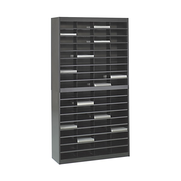 Safco� E-Z Stor� Steel Literature Organizer, 72 Compartments, 71"H, Black