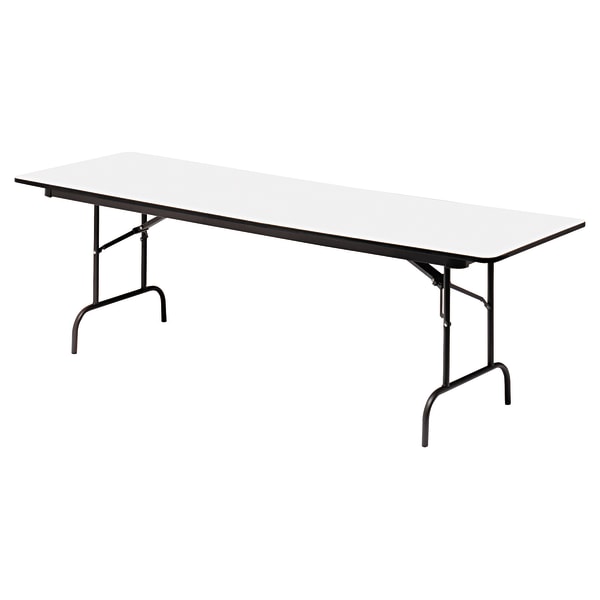 Iceberg Premium Wood Laminate Folding Table, Rectangular, 96""W x 30""D, Gray/Charcoal -  55237