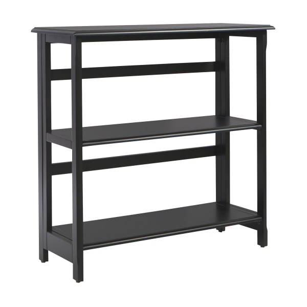 Office Star Brookings 33H 3-Shelf Bookcase, Black - BKS27-BK - Furniture Display photo frames, store books and more with th sku BKS27-BK