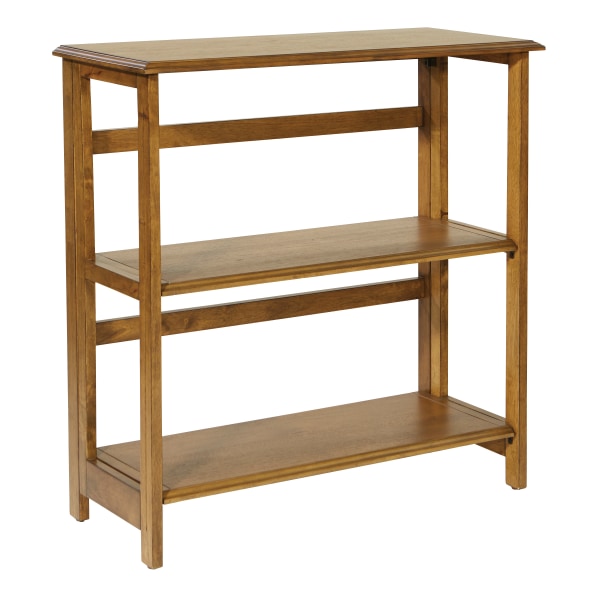 Office Star Bandon 33H 3-Shelf Bookcase, Ginger Brown