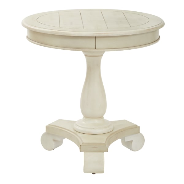 Office Star 425 Series Avalon Round Accent Table, 26-1/2H x 26W x 26D, Antique Beige - BP-AVLAT-YCM2 - Furniture Add farmhouse chic to your space courtesy of the O sku BP-AVLAT-YCM2