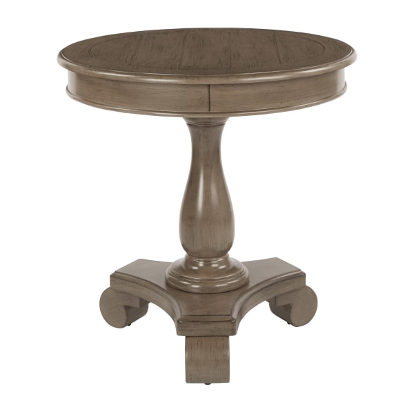 Office Star 425 Series Avalon Round Accent Table, 26-1/2H x 26W x 26D, Brushed Java