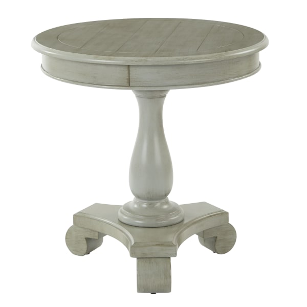 Office Star 425 Series Avalon Round Accent Table, 26-1/2H x 26W x 26D, Antique Gray
