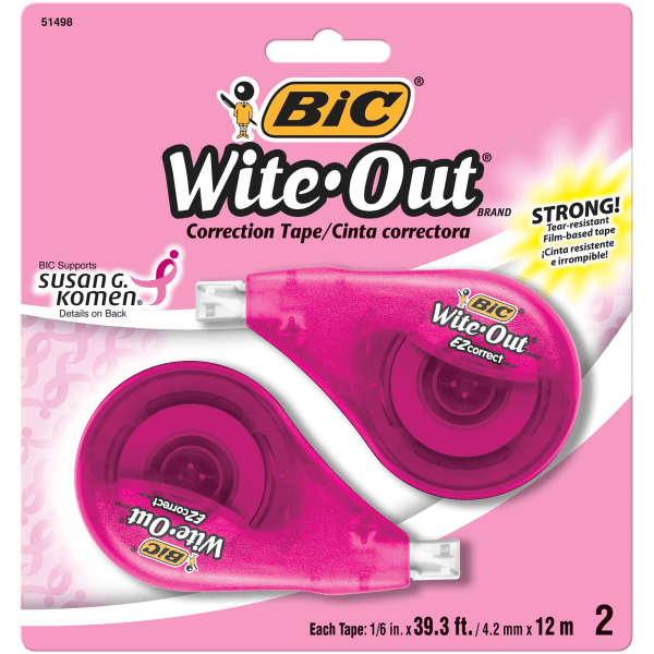 UPC 070330514980 product image for BIC� Wite-Out� Brand EZ Correct Correction Tape, Supports Susan G. Komen, 39 5/1 | upcitemdb.com