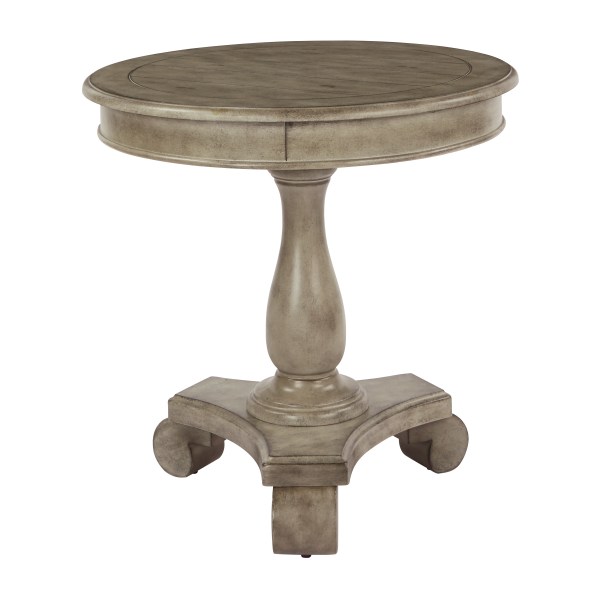 Office Star 425 Series Avalon Round Accent Table, 26-1/2H x 26W x 26D, Antique Goldstone