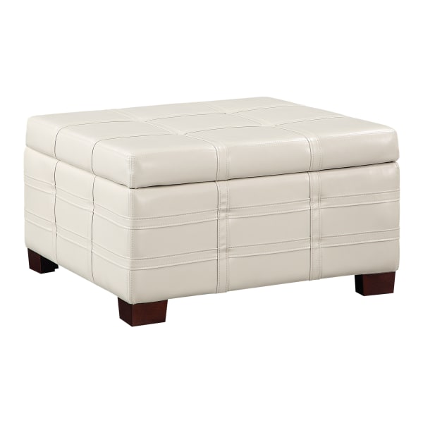 Office Star Detour Strap Square Storage Ottoman, Cream - DTR3030S-U28 - Furniture Add modern storage to your space with an Office St sku DTR3030S-U28