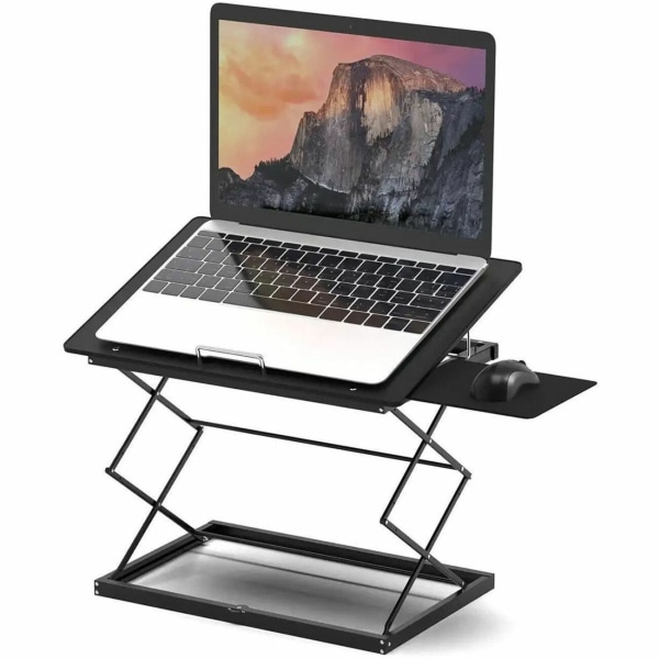 Uncaged Ergonomics CD4 16.25 x 12.25 Adjustable Standing Desk Converter for Laptops, Black (CD4-B) | Quill