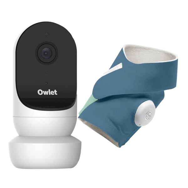 Owlet Dream Duo Smart Baby Monitoring System With Camera And Sock Monitor, 3-1/2""H x 6-1/2""W x 6-1/2""D, Bedtime Blue -  PS0DN67SBK