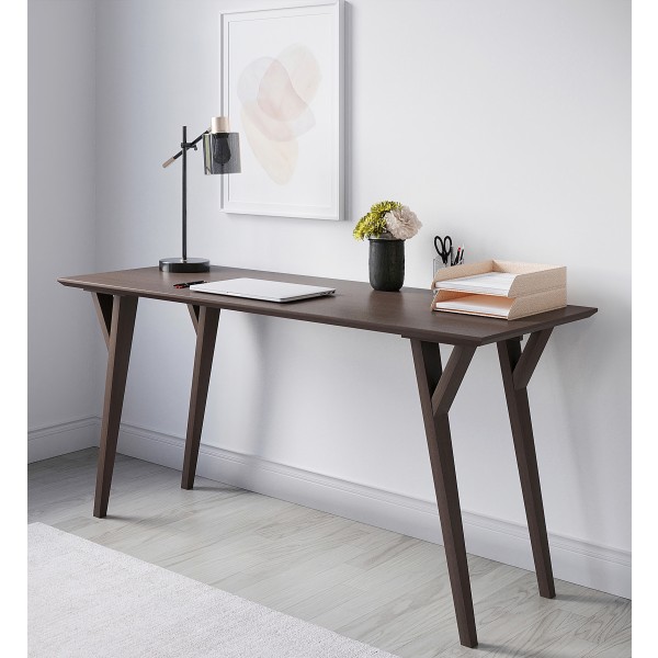 Realspace? Trezza 60"W Writing Desk, Warm Walnut