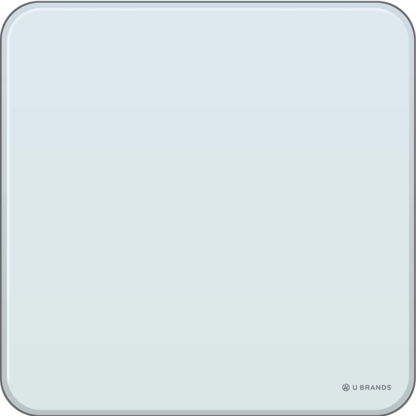 U Brands Frameless Magnetic Cubicle/Wall Glass Dry Erase Board, 12 X 12, Frosted White