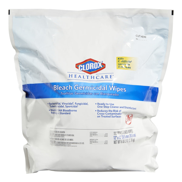 Clorox 30359 Healthcare Bleach Germicidal Wipe, Refill (110 Count) 2 pack 