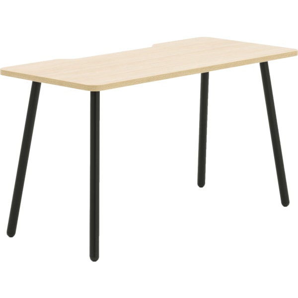 Allermuir Arc 54W Mid-Century Modern Desk, Oak/Black