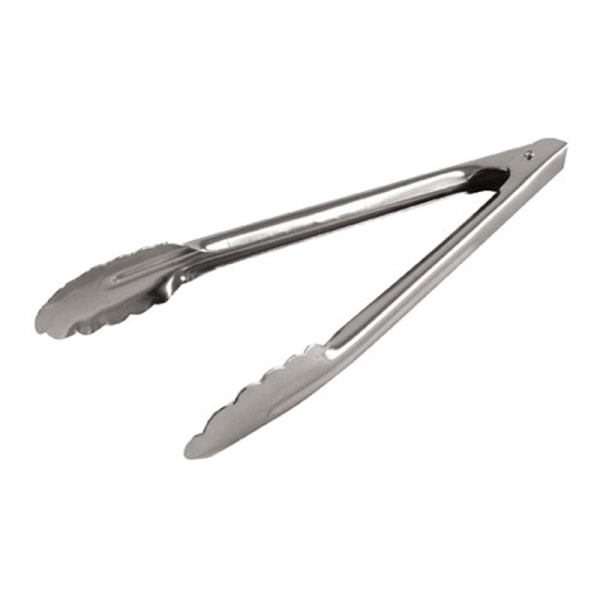 Admiral Craft Stainless-Steel Hinged Spring Tongs, 12, Silver