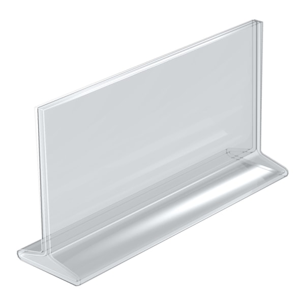 Azar Displays Acrylic Horizontal 2-Sided Sign Holders, 5-1/2"H x 8-1/2"W x 3"D, Clear, Pack Of 10 Holders